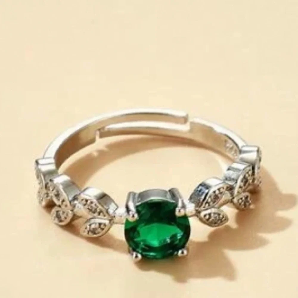 Sterling Silver Emerald Ring